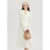 2023 Autumn New French gentle style solid color button-up long-sleeved dress HUA8462 details Picture